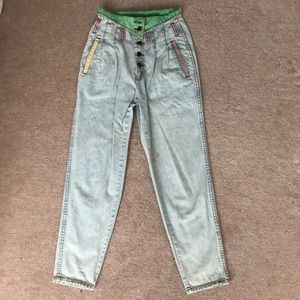 VINTAGE from the 80’s colourful Pastel No! Jeans